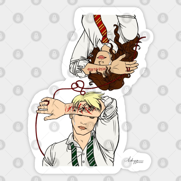 Red String of Fate Sticker by hiyas